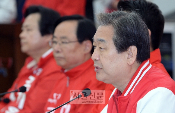 새누리당 중앙선거대책회의서 발언하는 김무성 대표