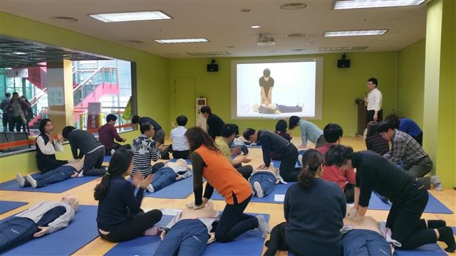 광진구 능동 광나루 안전체험관의 ‘심폐소생술 상설 교육장’.  광진구 제공 