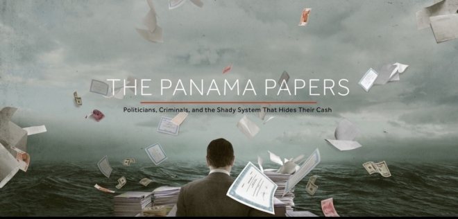 파나마 페이퍼스´ 프로젝트를 소개하는 국제탐사언론인협회 홈페이지 화면