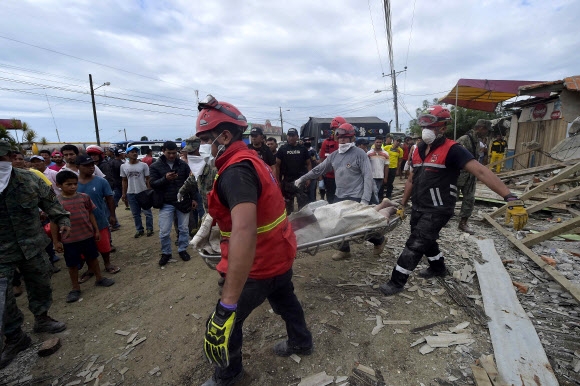 에콰도르 지진 사망 262명, 부상 2527명