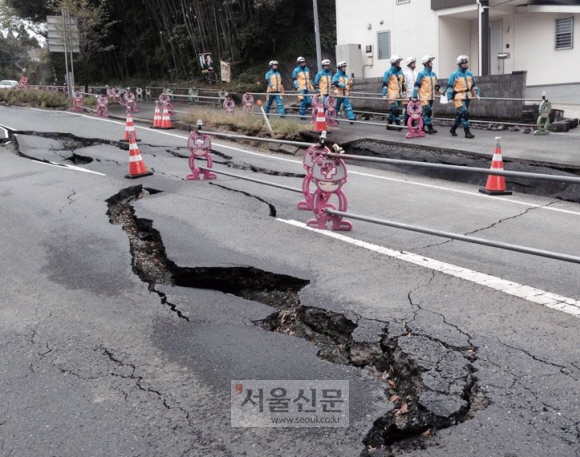 지난 4월 발생한 일본 지진 사진. 서울신문DB