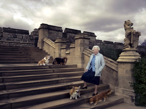90세 생일 맞은 엘리자베스 2세 영국 여왕의 공식 초상 사진