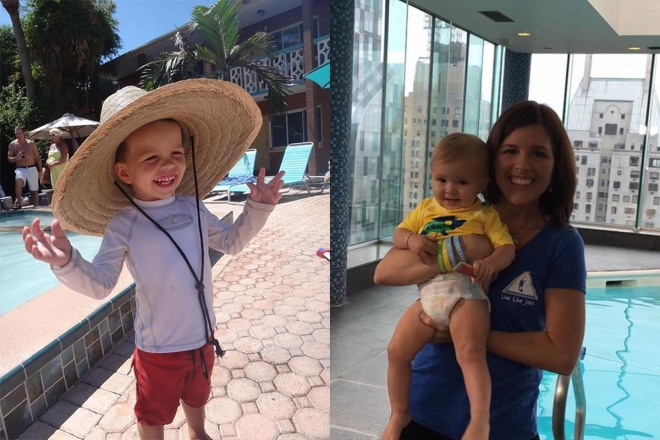 익사 사고로 숨진 아들 제이크의 생전 모습(좌), 딸 줄리아와 케리 모리슨(우)