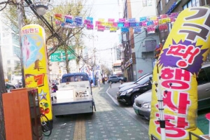‘너! 나가~’ 강북, 인도 위 풍선 광고물 단속
