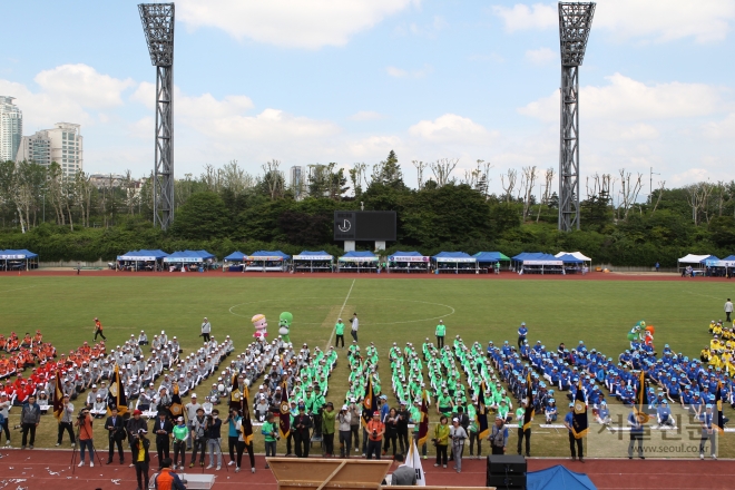 13일 서울 잠실종합운동장에서 ‘서울시 구의회 의원 한마음 체육대회’가 열리고 있다. 강동구의회 제공 