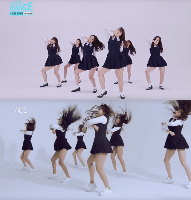 국내 걸그룹 여자친구(위), 중국 걸그룹 AOS(아래)/유튜브 영상 캡처