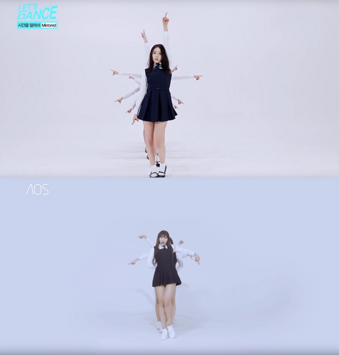 국내 걸그룹 여자친구(위), 중국 걸그룹 AOS(아래)/유튜브 영상 캡처