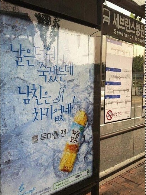 하늘보리 광고. 온라인 커뮤니티 캡처