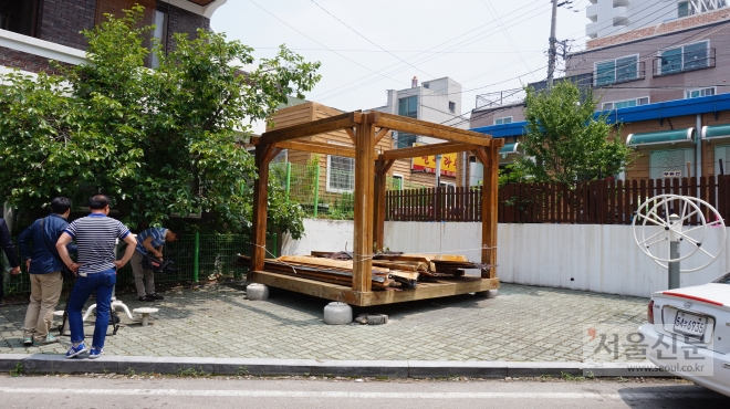 훼손된 정자. 청주시 제공 