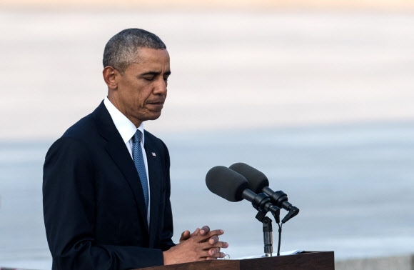 27일(현지시간) 히로시마 평화의 공원에서 연설을 하고 있는 버락 오바마 대통령. 사진=AFP연합뉴스