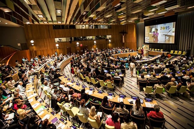 30일부터 6월 1일까지 3일간 ‘제66차 UN NGO 콘퍼런스’가 경주화백컨벤션센터에서 열린다. 사진은 2014년 미국 뉴욕에서 열린 제65차 유엔 NGO 콘퍼런스 모습.