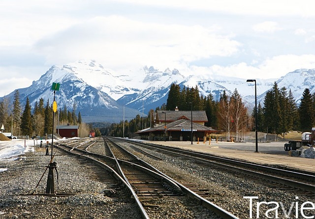 밴프 기차역. 승객보다는 화물 수송이 주 업무다. 캐나다 대륙횡단철도의 정차역이기도 하다.