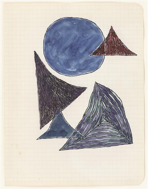 기하학적 추상의 단초를 보여주는 김환기의 드로잉.