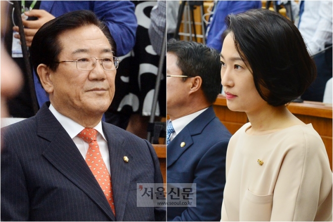국민의당 박준영(왼쪽) 의원과 김수민 의원. 이종원 선임기자 jongwon@seoul.co.kr