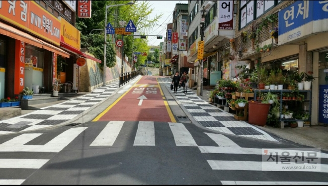 경기 성남 중앙초등학교 앞 통학로 개선공사 후 모습. 경기남부지방경찰청 제공