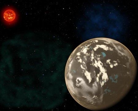 빅뱅 초기 아기우주 시절 탄소형 행성이 태양과 같은 항성(왼쪽 위 빨간색)을 돌고 있는 가상도. NASA 제공