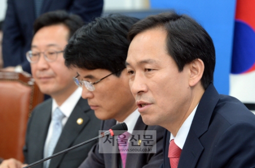 [서울포토] 발언하는 우상호 원내대표