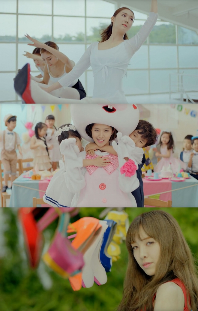 브레이브걸스 ‘하이힐스’ 세번째 티저 영상 캡처(위에서부터 민영, 하윤, 유진)