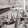 소달구지에 수출품 실어 나르던 1950년대 인천항 풍경