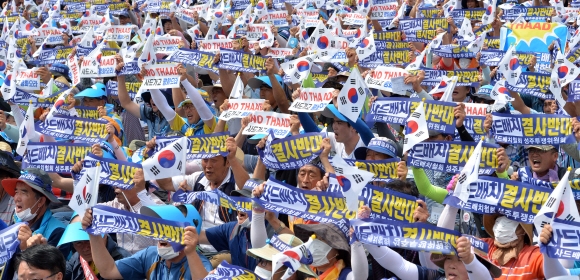 성주 군민, 서울역 광장 평화 시위 