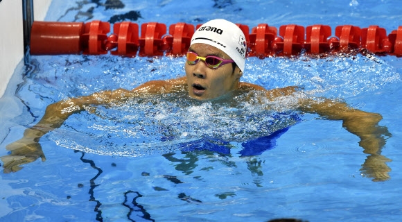 박태환이 10일 오전(이하 한국시간) 브라질 리우데자네이루의 올림픽 수영경기장에서 열린 2016 리우올림픽 남자 자유형 100ｍ 예선에서 탈락했다. AP연합뉴스