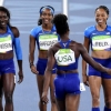 [리우 육상]미국 여자 400m 계주, 재경기 끝에 1위로 결선 진출