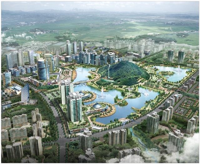 광주·전남 혁신도시 조감도. 한전 등 16개 기관이 이전해 각종 개발사업과 일자리 창출로 지역경제를 살리고 있다. LH 제공