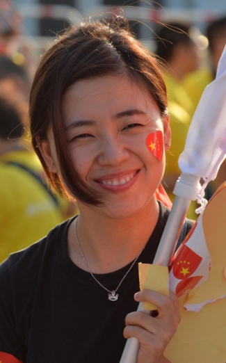 [서울포토] “응원 준비 완료!”… 미모의 중국 축구팬