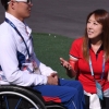 [서울포토] 리우 패럴림픽 선수 통역위해 무릎꿇은 BJ 제시카