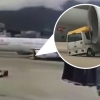 활주로에 무리하게 진입한 배송차, 여객기와 ‘쿵’