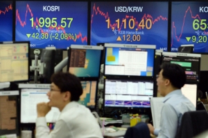 코스피, 겹악재에 1,990선 후퇴…삼성전자 6.98% 폭락