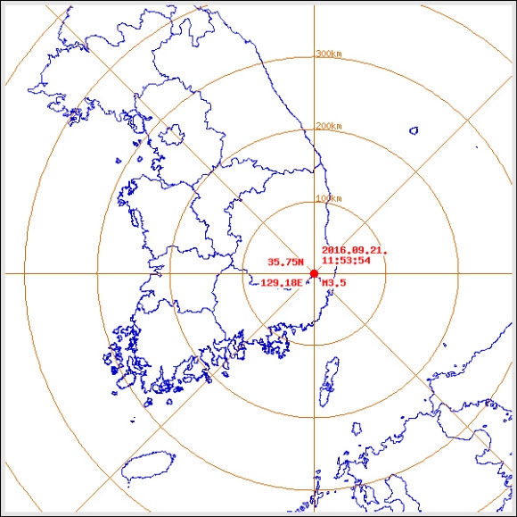 기상청 “경북 경주 남남서쪽 10km 규모 3.5 여진 발생”
