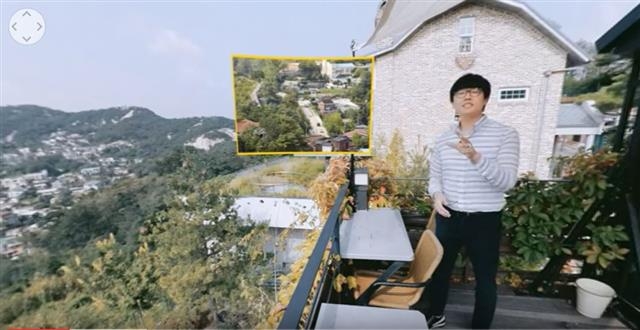 이범수 사회2부 기자가 서울 종로구 부암동 일대를 설명하는 VR 영상의 한 장면.