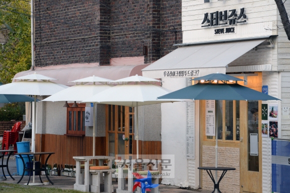 공원에 인파가 몰리면서 젊은 취향의 카페들도 속속 생기고 있다. 도준석 기자 pado@seoul.co.kr