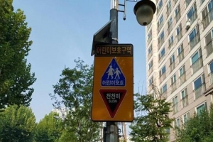 [보행자·어린이 교통 안전에 힘쓰는 자치구] 강동, 밤길 밝히는 LED 표지판