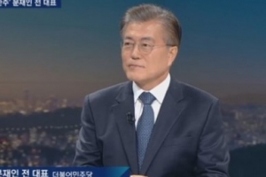 뉴스룸 문재인, 손석희 “조기 대선” 질문에 “헌법 따르되 공론 물어야”