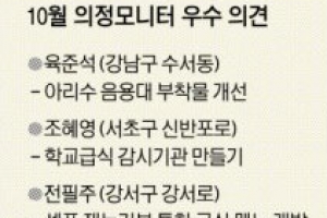 “아리수 음용대 안내 표지를” “학교 급식 감시기관 만들길”