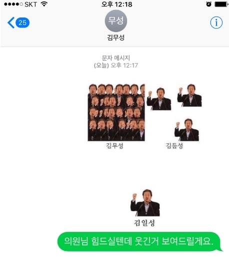 새누리당 김무성 전 대표에게 박근혜 대통령 탄핵을 촉구하는 메시지를 보낸 누리꾼.