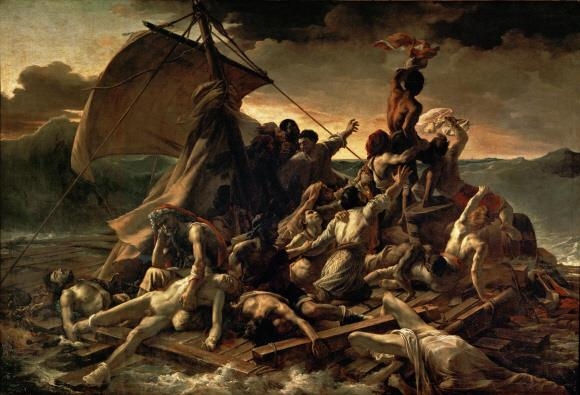 1816년 발생한 프랑스 해군 군함 메두사호의 조난 사건을 고발한 테오도르 제리코의 ‘메두사호의 뗏목’. 배의 난파 과정과 도망간 선장 등 한국의 세월호 사건을 떠올리게 한다.  현암사 제공
