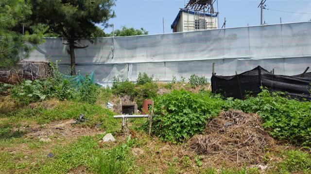 생태연못 조성 전.