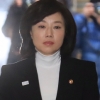 [서울포토] ’블랙리스트’ 의혹 조윤선 문체부 장관 특검 출석