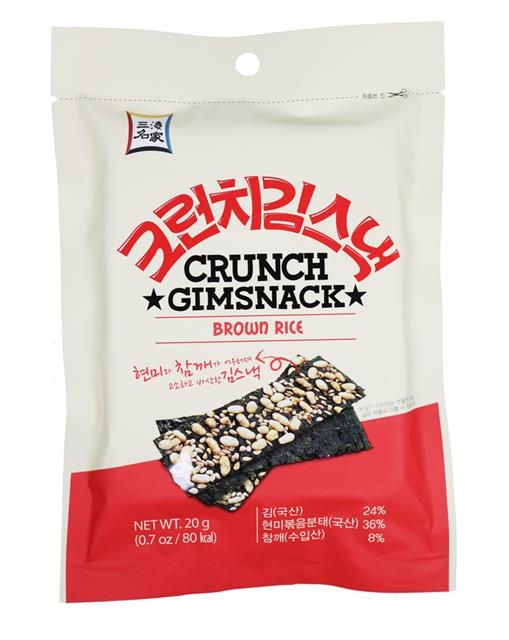 김과 김 사이에 현미와 참깨를 넣은 ‘크런치김스낵’.  삼해상사 제공