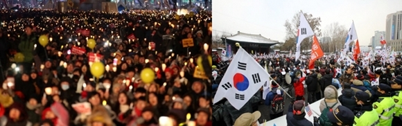 서울 도심서 대규모 탄핵 찬반집회