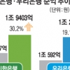 신한은행 30%·우리은행 20% 작년 실적 쑥쑥