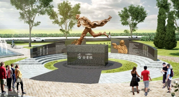 경기 의정부시에 설치될 안중근 동상 구상도. 중국 정부가 제작하는 안중근 동상 두 개 중 하나가 의정부시에 세워진다. 연합뉴스