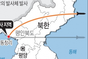 북한, 평북 동창리서 동해상으로 미사일 발사…ICBM 가능성