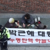 [서울포토] 朴 전 대통령 지지자들, ‘담벼락에 꽃을’
