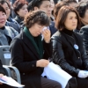 [포토] 서해 수호의날 기념식에서 눈물 흘리는 천안함 유족