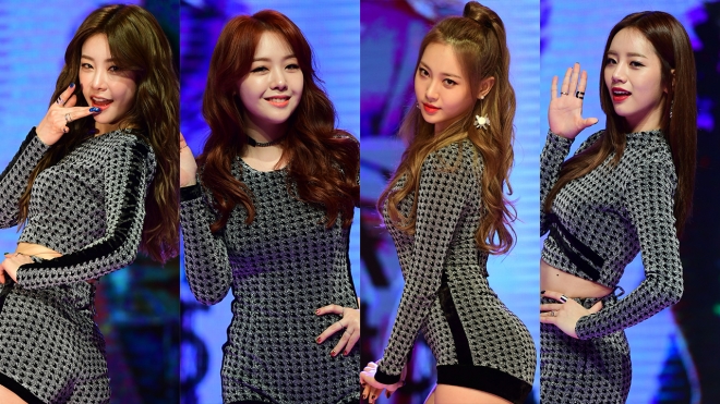 걸스데이 멤버들(소진, 민아, 유라, 혜리)이 27일 서울 강남구 일지아트홀에서 열린 쇼케이스에서 포토타임을 가지고 있다. [사진=스포츠서울 제공]