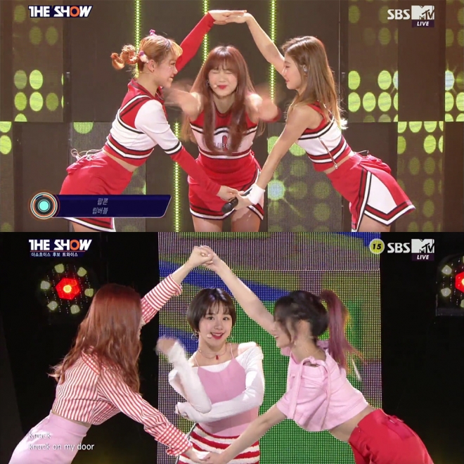 립버블(위), 트와이스(아래) [사진=더쇼 방송화면 캡처]